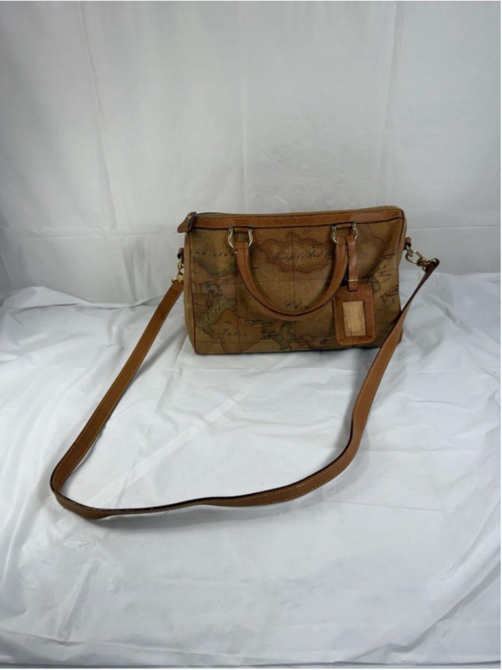 Vintage ALVIERO MARTINI 1A CLASSE Geo Map Italy Boston Bag